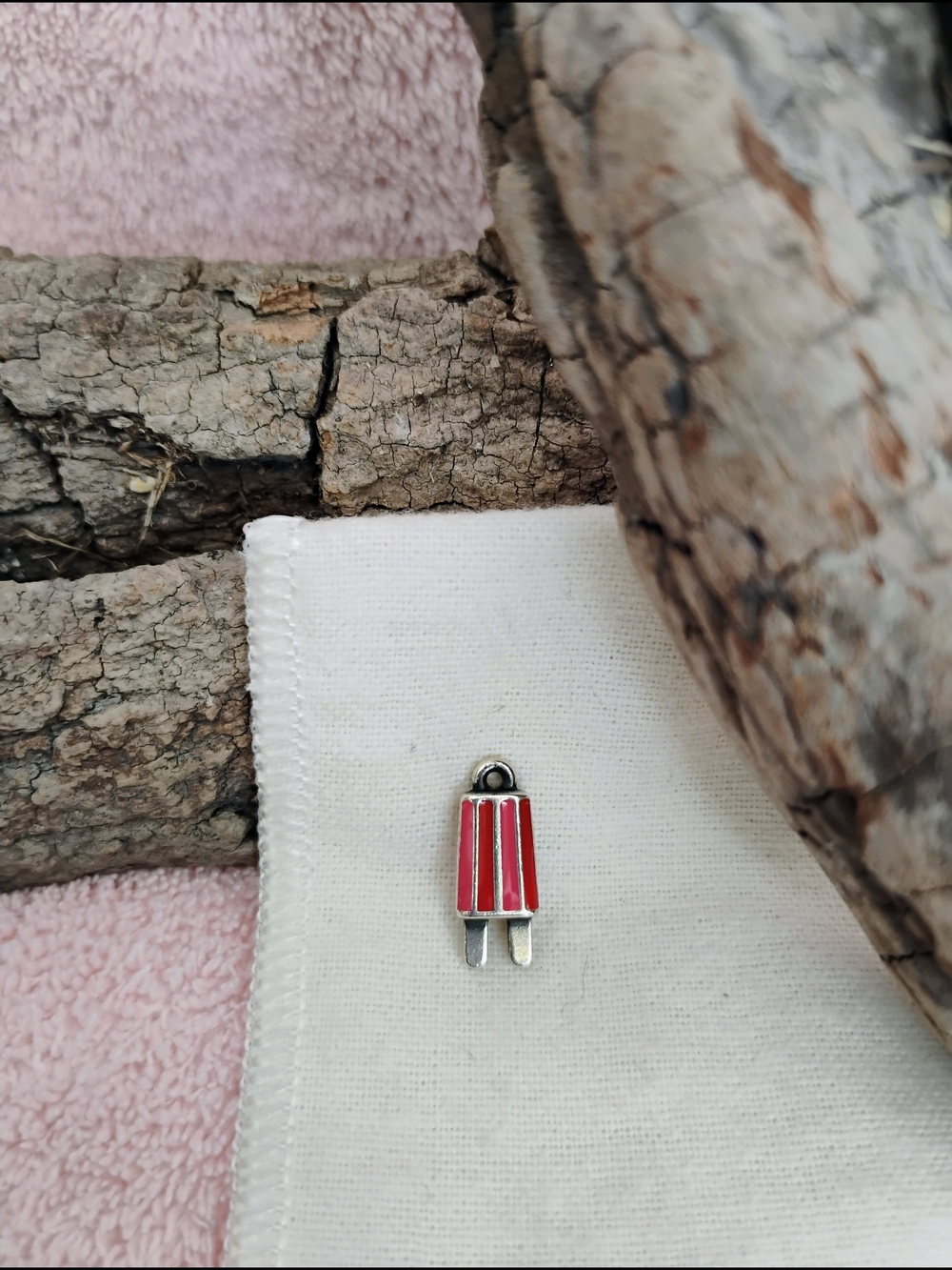 James Avery Retired Red, Pink, And A Silver Enamel Popsicle Charm
